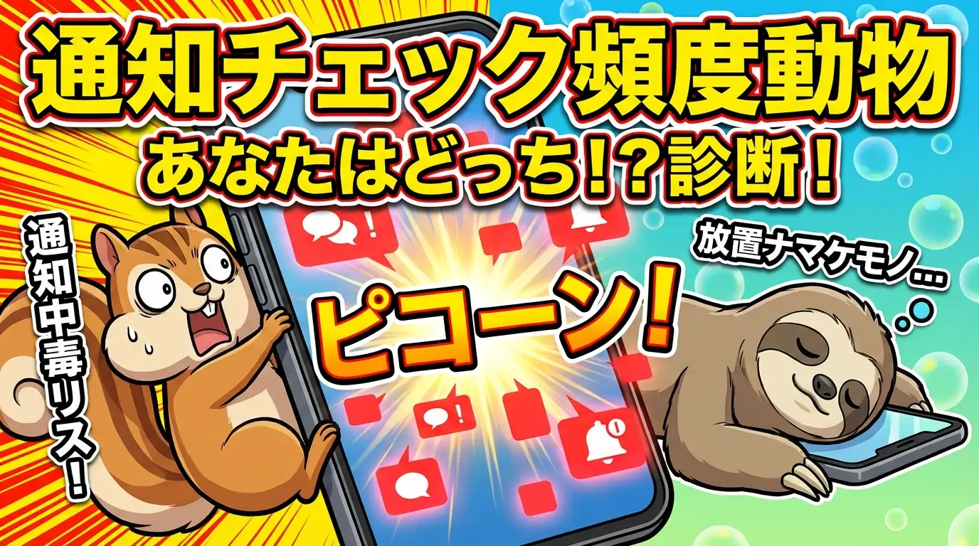 ピコーン！あなたの『通知チェック頻度動物』診断！