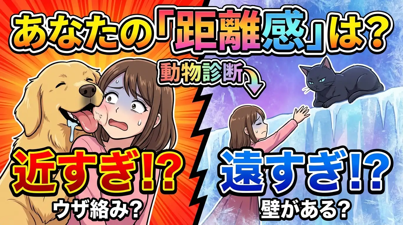 【近すぎ？遠すぎ？】あなたの「ちょうどいい距離感」動物診断